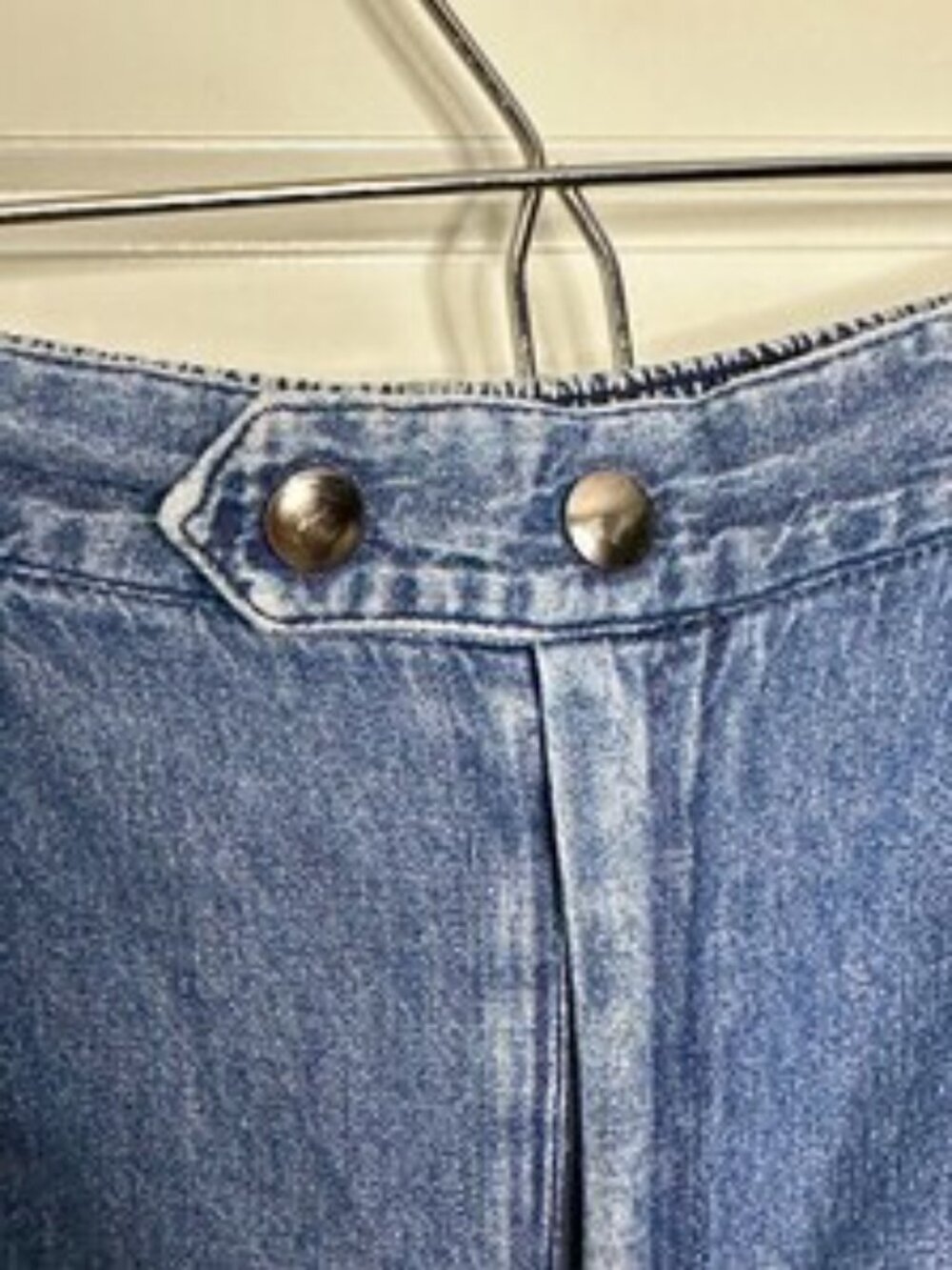 Vintage Lord Isaac's Sport Pleated Denim Midi Skirt Size 16 High Waist Blue Jean - Picture 4 of 8